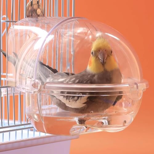 Taicols Zubehör für Vogelkäfig, Badewanne für Vögel, Vogelwanne, für Käfig, transparente Duschbox für Papageien, Badewanne für Käfig und Papageien von Taicols