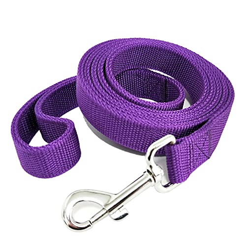 Robuste Hundeleine aus Nylon, 2-lagig, 1,2 m, 1,8 m lang, 2,5 cm breit, für mittelgroße und große Hunde, Violett, 2,5 x 60 cm von Taida