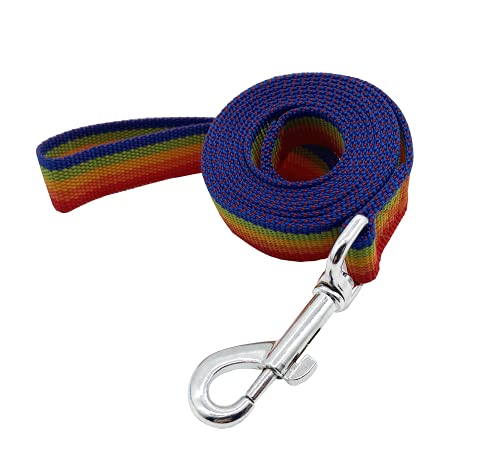 Robuste Hundeleine aus Nylon, für mittelgroße und große Hunde, zum Spazierengehen, Training oder Erkunden, 3 m lang, 2,5 cm breit (Regenbogenfarben) von Taida