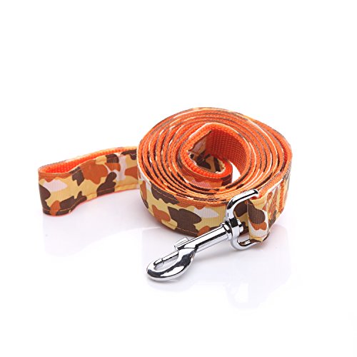 Strapazierfähige Hundeleine, 1,2 m lang, 2,5 cm breit, Nylon, Camouflage-Hundeleine für kleine und mittelgroße Hunde, Orange, 3 m von Taida