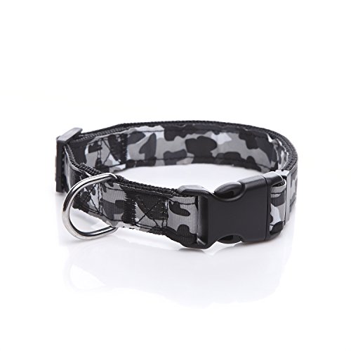 Taida Hundehalsband, Nylon, Camouflage, verstellbar, 2,5 cm breit, für große und mittelgroße Hunde von Taida