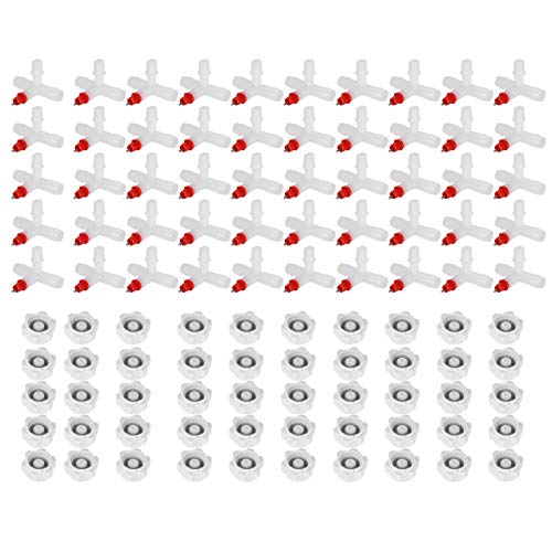 Kunststoff + Metall Feder Tee Nippel Trinker, Hühnernippel Trinker, 50 Stück Stark Haltbar für Huhn Trinken Geflügel Waterer Trinkwerkzeuge Trinkbrunnen von Taidda