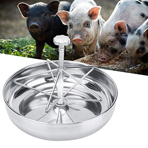 Mit Metallnutstange Praktisch sichere Ferkelfütterungsschale, Futterschale, langlebiges 360 ° Large Metal Handle Stainless Steel Trough von Taidda