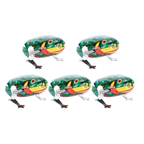 Shanrya Taidda- Uhrwerk Frösche, Haustier Spielzeug Kleine Uhrwerk Haustier Spielzeug, Uhrwerk 5 PCS für Katzen Clockwork semi-Automatic Frog von Taidda