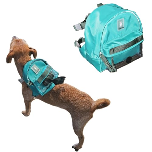 TailTote Hundegeschirr mit Selbsttrage, wasserdichter Rucksack, modische süße Haustier-Satteltasche; kleine und mittelgroße Haustiertasche für Leckerlis, Spielzeug und Kotbeutel für Outdoor-Wandern von TailTote