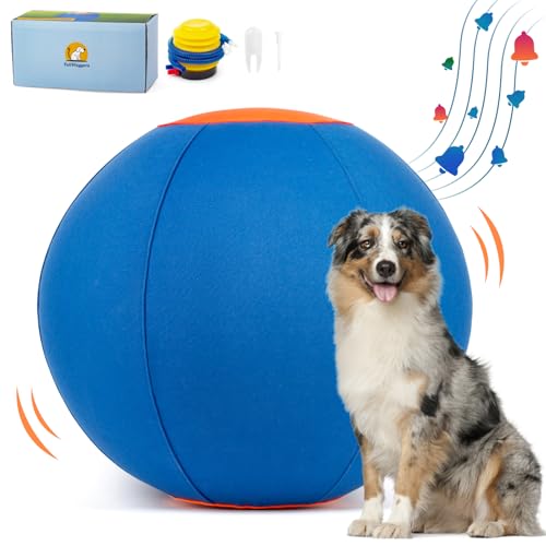 TailWaggers Jingle Herding Ball für Hunde, strapazierfähige Abdeckung für langlebiges Hundespielzeug, für Bewegung und Unterhaltung, Hunde im Hinterhof, 45,7 cm von TailWaggers