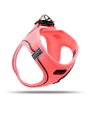 Tailpetz Air Mesh Step In Vest Hundegeschirr für Mittlere und Kleine Hunde, Neon Rosa M von Tailpetz