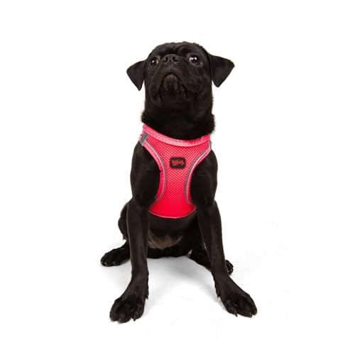 Tailpetz Air Mesh Step In Vest Hundegeschirr für Mittlere und Kleine Hunde, Neon Rosa M von Tailpetz