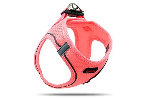 Tailpetz Air Mesh Step In Vest Hundegeschirr für Mittlere und Kleine Hunde, Neon Rosa XL von Tailpetz