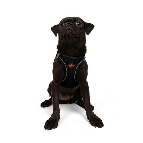 Tailpetz Air Mesh Step In Vest Hundegeschirr für Mittlere und Kleine Hunde, Schwarz M von Tailpetz