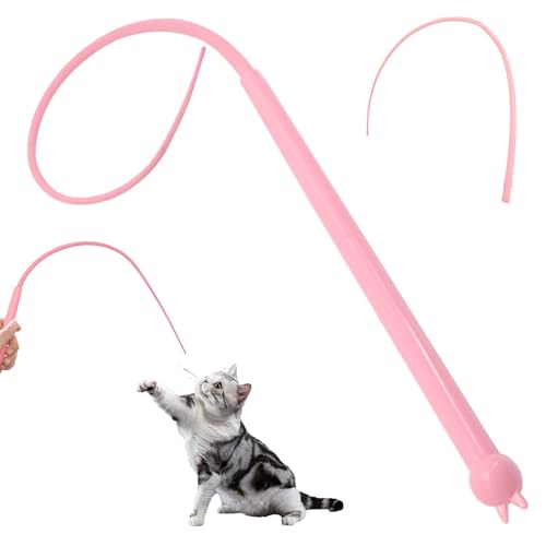 2 PCS Katzenangel Lang,Katzenangel Silikon,Twiggle Tail,Lustiges Katzenspielzeug für Indoor,Katzenspielübungen,77 cm von TaimeiMao