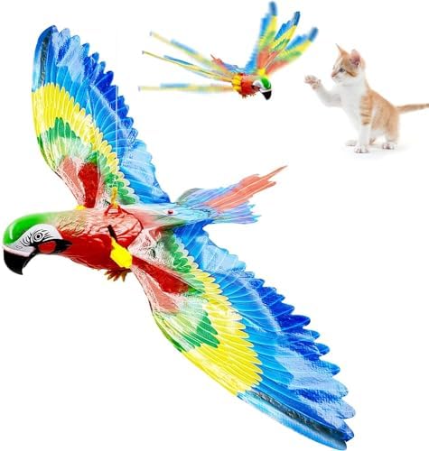 Fliegender Vogel Katzenspielzeug,Simulation Fliegender Vogel Katzenspielzeug, Interaktives Katzenspielzeug, Hängende Fliegende Vögel Katzenfeder Spielzeug,Electric Sound Katzenspielzeug Vogel von TaimeiMao