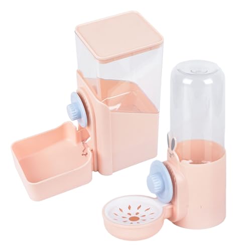 Tainrunse Automatischer Haustier-Futterspender Schwerkraft Pet Feeder 1 Set Pet Feeder Automatischer Hunde Wasserspender Große Kapazität Hängende Katzen Futter Feeder Pet Supplies Rosa von Tainrunse