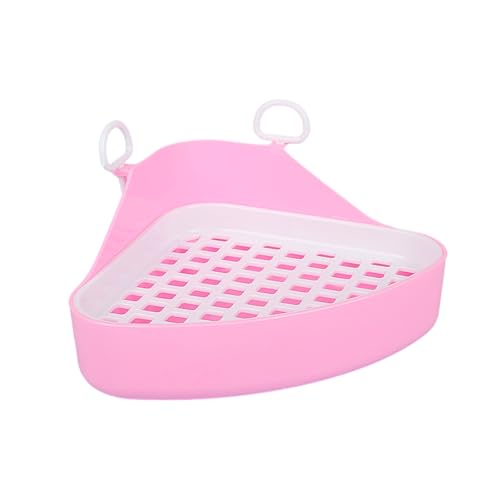 Tainrunse Buckle Design Pet Toilet Hollowed Out Pet Toilet Small Pet Toilet Detachable Triangle Hollow Rabbit Litter Box for Frettchen Hamsters Cats Guinea Pigs Pink von Tainrunse