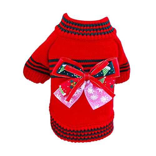 Tainrunse Pet Sweater Dress Up Lightweight Pretty Christmas Elements Hundepullover Rot L von Tainrunse