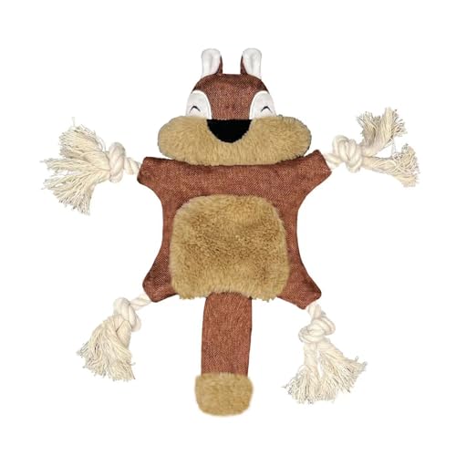 Tainrunse Pet Toy Plush Durable Pet Toy Pet Toy Bissfest Interactive Dog Squeaky Toy Cartoon Animal Shape Plush Dog Chew Toy Pet Supplies Squirrel von Tainrunse