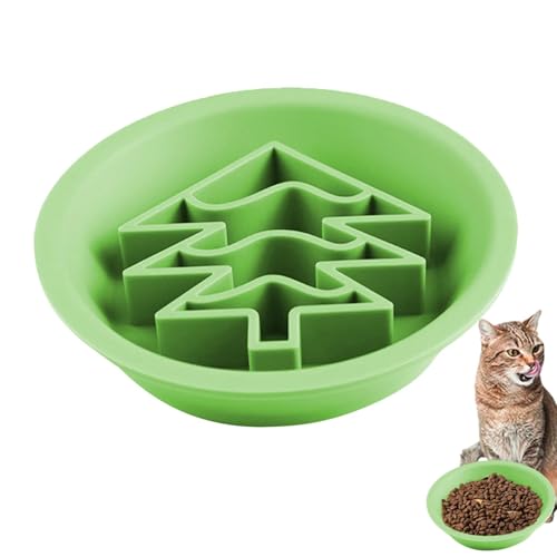 Takluu Slow Feeder für Hunde, Futternapf für Hunde, Weihnachts-Katzenfutternapf aus Silikon, Doppelseitiger Hundenapf, Futternapf für Haustiere, Katzennapf, Slow Feeder für trockenes Nassfutter von Takluu