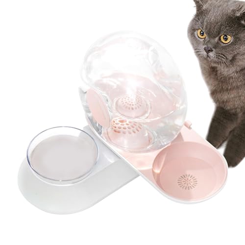 Takluu Wasserspender für Haustiere, Wasserspender für Katzen und Hunde, Katzenfutterspender, Wassernapfspender, Automatischer Trinkbrunnen in Schneckenform, 2-in-1-Wasser- und Futternapf-Set für von Takluu