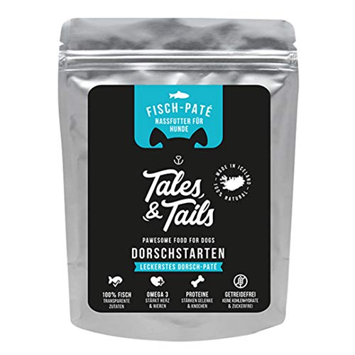 Tales & Tails® - Nassfutter für Hunde aus 100% isländischem Dorsch | Getreidefreies Hundefutter, Natürlich, Nährstoffreich, Zuckerfrei | Hundenassfutter „Dorschstarten“| 1x 300g von Tales & Tails PAWESOME FOOD FOR PETS