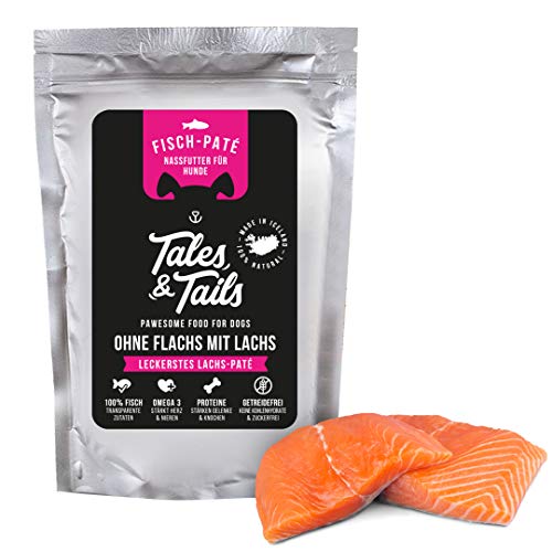 Tales & Tails® - Nassfutter für Hunde aus 100% isländischem Lachs| Getreidefreies Hundefutter, Natürlich, Nährstoffreich, Zuckerfrei | Hundenassfutter „Ohne Flachs mit Lachs“ | 1x 100g von Tales & Tails PAWESOME FOOD FOR PETS