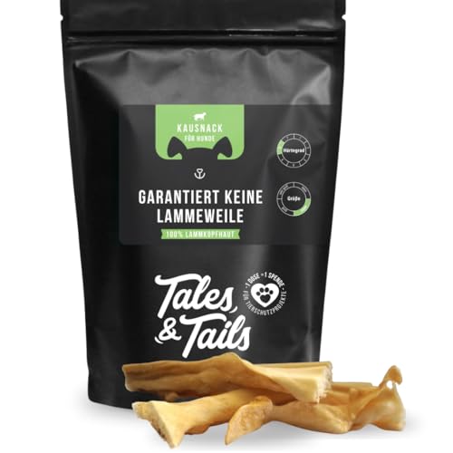 Tales&Tails - Garantiert Keine Lammeweile - 100% Lammkopfhaut - Kauartikel für Hunde - 500g von Tales & Tails PAWESOME FOOD FOR PETS