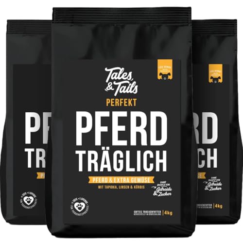 Tales & Tails Halbfeuchtes Trockenfutter für Hunde | Getreidefrei | Eine Tierische Proteinquelle | Hohe Akzeptanz & Verträglichkeit (4 kg (3er Pack), Pferd) von Tales & Tails PAWESOME FOOD FOR PETS