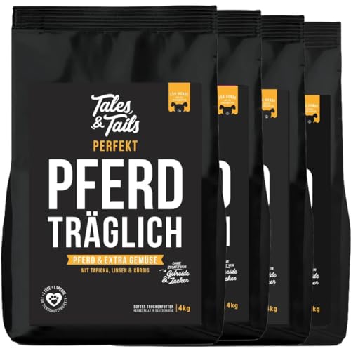 Tales & Tails Halbfeuchtes Trockenfutter für Hunde | Getreidefrei | Eine Tierische Proteinquelle | Hohe Akzeptanz & Verträglichkeit (4kg (4er Pack), Pferd) von Tales & Tails PAWESOME FOOD FOR PETS