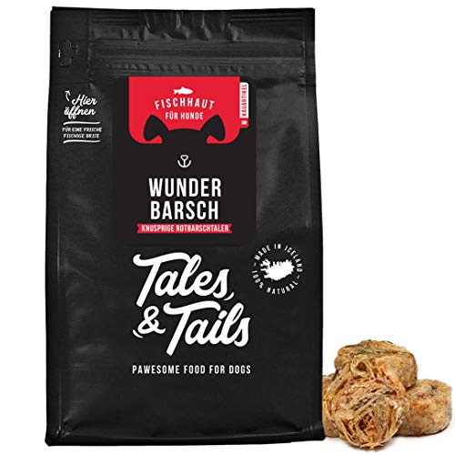 Tales & Tails Kauartikel I Rotbarschhaut I Nur 1 Zutat I Monoprotein I gesunder Kausnack I zuckerfrei und getreidefrei I 1 x 50g I Zutaten: 100% Rotbarschhaut von Tales & Tails PAWESOME FOOD FOR PETS