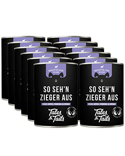 Tales & Tails So seh'n ZIEGEr aus Nassfutter für Hunde | Mit 75% Ziege als tierische Proteinquelle | Monoprotein | Nur 6 Zutaten | Hohe Akzeptanz & Verträglichkeit | 12x 400g von Tales & Tails PAWESOME FOOD FOR PETS