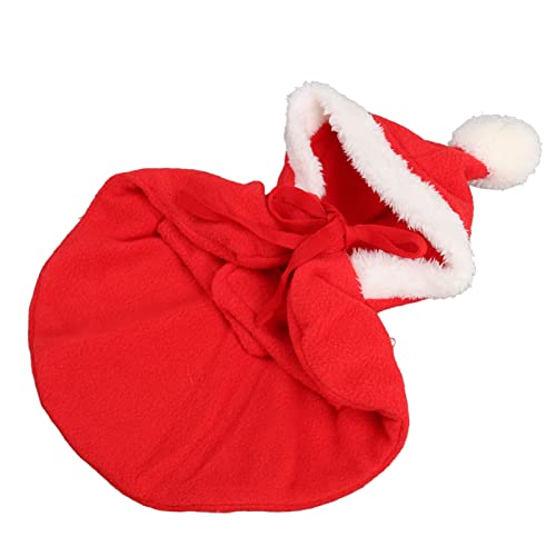 Tanant Haustier-Weihnachtsumhang, Warm, Weich, Hautfreundlich, Süßer Kapuzen-Hundeumhang, Warme Kleidung für Haustiere, Katzen-Weihnachtsumhang, Hunde-Weihnachtsschal mit Hut für (Rot) von Tanant