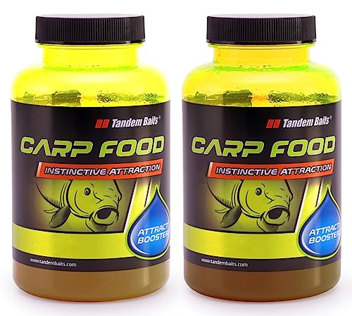 Tandem Baits 2-er Set Carp Food Attract Booster Flavour Mix No 2 | Karpfen Angeln ohne Mühe | Köder zum Große-Fische-Angeln | Karpfenzubehör für Profis & Hobby-Angler 300 ml von Tandem Baits