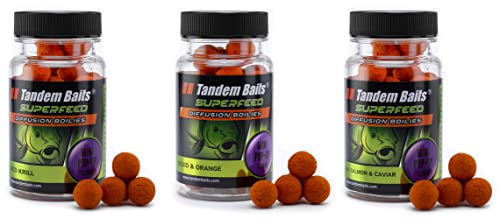 Tandem Baits 3-er Set SuperFeed Diffusion Mini Pop-Up Fish Flavour Mix Karpfen-Pop-Ups | Karpfen Angeln ohne Mühe | Köder zum Große-Fische-Angeln | Karpfenzubehör für Profis & Hobby-Angler 12 mm 30g von Tandem Baits