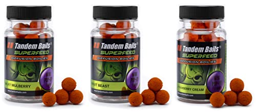 Tandem Baits 3-er Set SuperFeed Diffusion Mini Pop-Up Fruit Flavour Mix Karpfen-Pop-Ups | Karpfen Angeln ohne Mühe | Köder zum Große-Fische-Angeln | Karpfenzubehör für Profis & Hobby-Angler 12 mm 30g von Tandem Baits