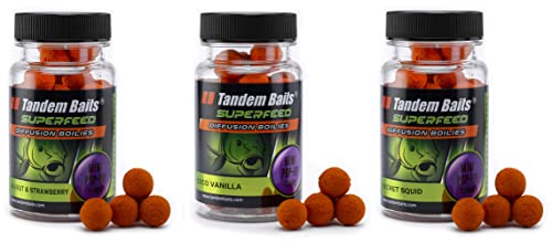 Tandem Baits 3-er Set SuperFeed Diffusion Mini Pop-Up FruitFlavour Mix Karpfen-Pop-Ups | Karpfen Angeln ohne Mühe | Köder zum Große-Fische-Angeln | Karpfenzubehör für Profis & Hobby-Angler 12 mm 30g von Tandem Baits