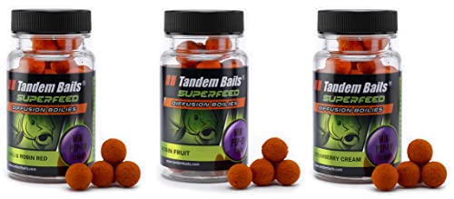 Tandem Baits 3-er Set SuperFeed Diffusion Mini Pop-Up Robin Red Flavour Mix Karpfen-Pop-Ups | Karpfen Angeln ohne Mühe | Köder zum Große-Fische-Angeln | Karpfenzubehör Profis & Hobby-Angler 12 mm 30g von Tandem Baits