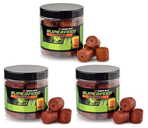 Tandem Baits 3-er Set SuperFeed Hook Fatty Pellet Fruit Flavour Mix Karpfen-Pellets | Karpfen Angeln ohne Mühe | Köder Große-Fische-Angeln | Karpfenzubehör für Profis & Hobby-Angler 20 mm 150g von Tandem Baits