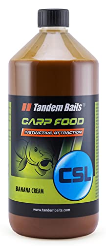 Tandem Baits Carp Food CSL Bananencreme | Karpfen Angeln ohne Mühe | Köder zum Große-Fische-Angeln | Karpfenzubehör für Profis & Hobby-Angler 1000 ml von Tandem Baits