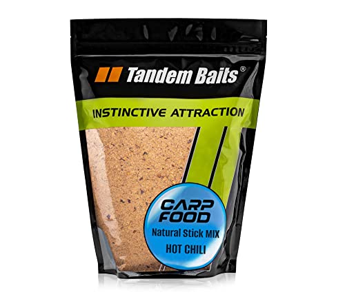 Tandem Baits Carp Food Carp XL Natural Stick Mix Hot Chili, Karpfen-Köder, Karpfen Angeln ohne Mühe, Köder zum Große-Fische-Angeln, Karpfenzubehör für Profis & Hobby-Angler, Angelfutter 1Kg von Tandem Baits