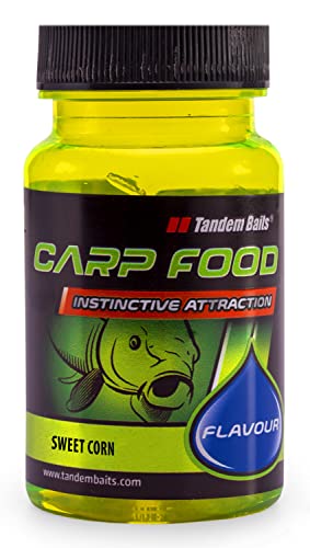 Tandem Baits Carp Food Flavour Zuckermais | Karpfen Angeln ohne Mühe | Köder zum Große-Fische-Angeln | Karpfenzubehör für Profis & Hobby-Angler 70 ml von Tandem Baits