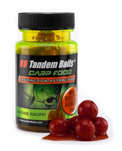 Tandem Baits Carp Food Mini Boosted Hookers Pazifische Sardine | Karpfenfutter | Karpfen Angeln ohne Mühe | Köder zum Große-Fische-Angeln | Karpfenzubehör Profis & Hobby-Angler | Angelfutter 12mm 50g von Tandem Baits