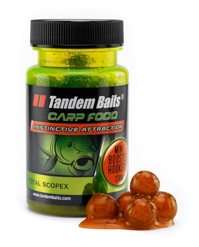 Tandem Baits Carp Food Mini Boosted Hookers Total Scopex | Karpfenfutter | Karpfen Angeln ohne Mühe | Köder zum Große-Fische-Angeln | Karpfenzubehör Profis & Hobby-Angler | Angelfutter 12mm 50g von Tandem Baits