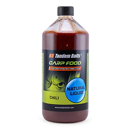 Tandem Baits Carp Food Natural Liquid Chili Karpfen-Lockstoff Lockmittel Köder Karpfen Angeln ohne Mühe Köder zum Große-Fische-Angeln Karpfenzubehör für Profis&Hobby Angler Angelfutter 1000ML von Tandem Baits