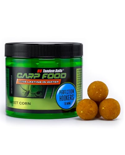 Tandem Baits Carp Food Perfection Mini Hookers Zuckermais | Karpfenfutter | Karpfen Angeln | Köder zum Große-Fische-Angeln | Karpfenzubehör für Profis & Hobby-Angler | Angelfutter 18mm 120g von Tandem Baits