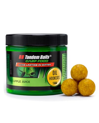 Tandem Baits Carp Food Perfection Oil Hookers Ananassaft | Karpfenfutter | Karpfen Angeln | Köder zum Große-Fische-Angeln | Karpfenzubehör für Profis & Hobby-Angler | Angelfutter 18mm 120g von Tandem Baits