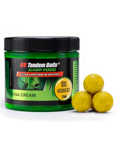 Tandem Baits Karpfen Futter Angelfutter Hakenköder Carp Food Oil Hookers 18 mm 120 g Bananencreme von Tandem Baits