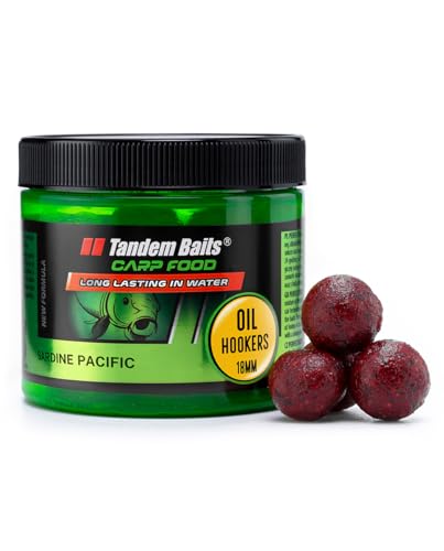 Tandem Baits Carp Food Perfection Oil Hookers Pazifische Sardine | Karpfenfutter | Karpfen Angeln | Köder zum Große-Fische-Angeln | Karpfenzubehör Profis & Hobby-Angler | Angelfutter 18mm 120g von Tandem Baits