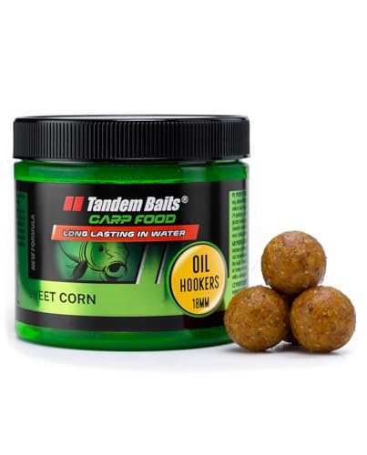 Tandem Baits Carp Food Perfection Oil Hookers Zuckermais | Karpfenfutter | Karpfen Angeln | Köder zum Große-Fische-Angeln | Karpfenzubehör für Profis & Hobby-Angler | Angelfutter 18mm 120g von Tandem Baits