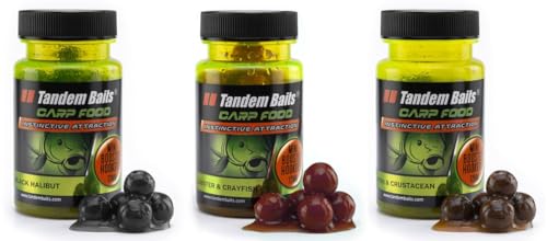 Tandem Baits Karpfen Futter Angelfutter Hakenköder Carp Food Mini Boosted Hookers 3-er Set 12 mm 50 g Flavour Mix Fisch von Tandem Baits