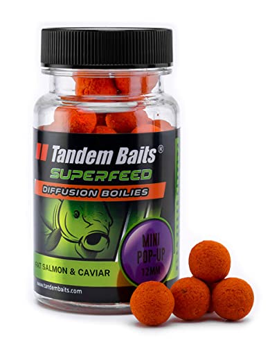 Tandem Baits SuperFeed Diffusion Mini Pop-Up Salmon & Caviar Karpfen-Pop-Ups | Karpfen Angeln ohne Mühe | Köder zum Große-Fische-Angeln | Karpfenzubehör für Profis & Hobby-Angler 12 mm 30g von Tandem Baits