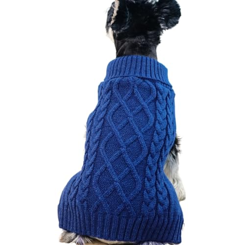 Tangpan Klassischer Rollkragenpullover für Haustiere, Welpen, warme Kleidung (Dunkelblau, XXL) von Tangpan